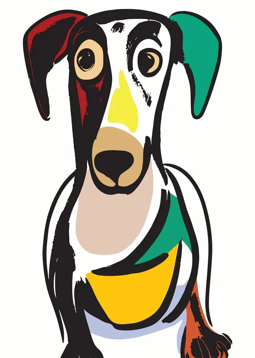 1pc frameless Canvas Painting Colorful Bulldog Sausage Dog Cute Dachshund Portrait Poster Canvas Painting And Print Pop Art Wall