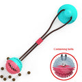 Pet toy with a suction cup and ball containing bells on a white background