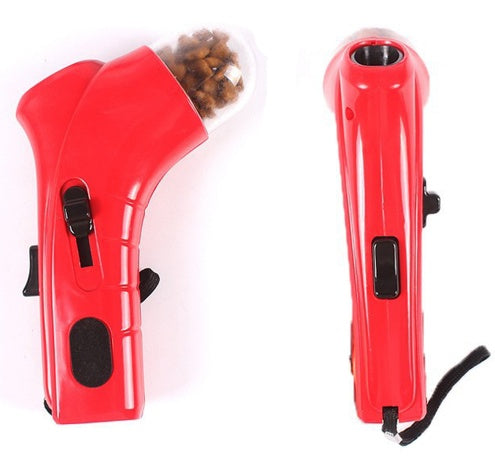Red shoe shine kit with brush and can on a white background