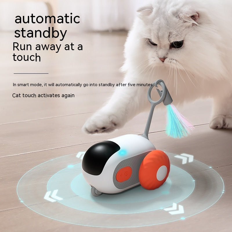 Cat toy with light and sound features, activated by a cat's touch.