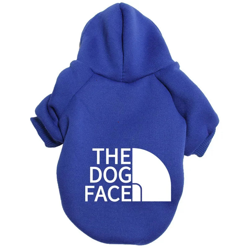 GiftSO PET Dog Hoodie for Autumn/Winter - "Dog Face" Text Pattern Jacket for Large Dogs, French Bulldogs, and Labradors
