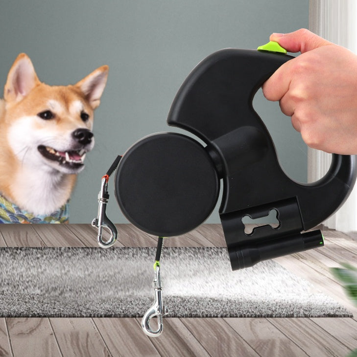 Retractable dog lead with torch