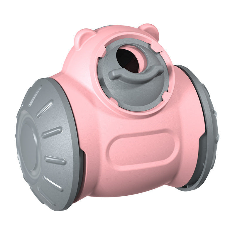 Pink and gray object on a white background