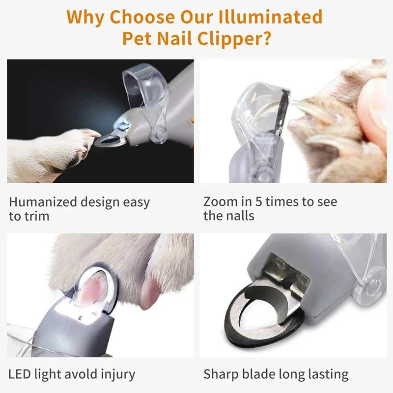GiftSO PETS IllumiTrim™ Professional LED Pet Nail Clippers | Precision Safety Grooming Tool