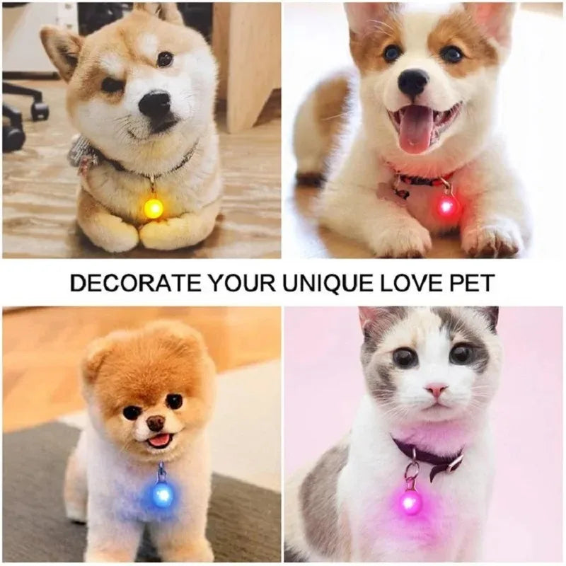 LED Glowing Pendant Flashlight Dog Cat Collar Pet Leads Glow Accessories Bright Necklace Luminous Collar Night Safety Decor