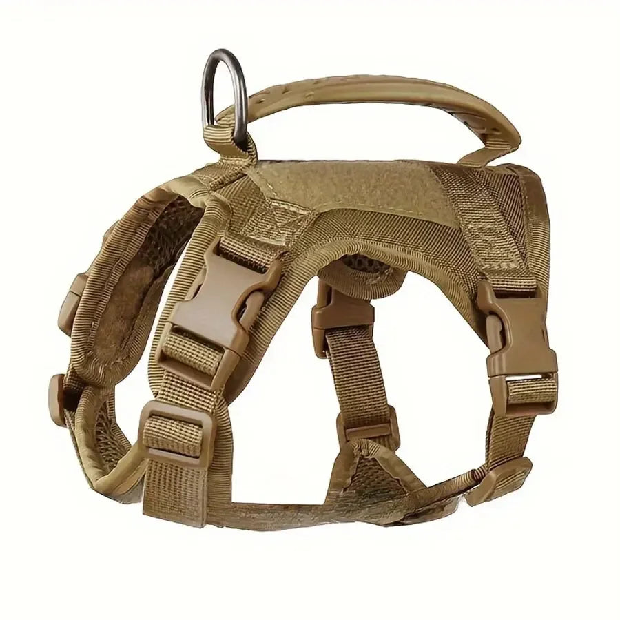 Tactical dog harness on a white background