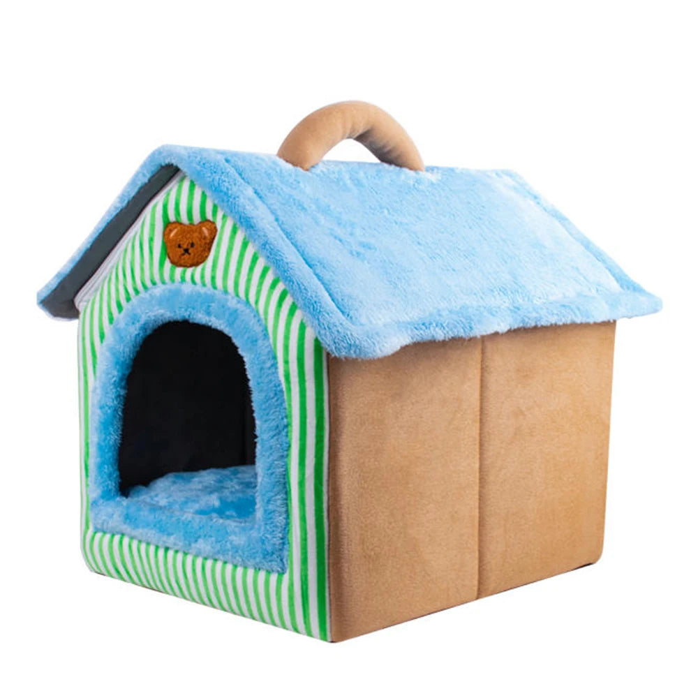 2-in-1 Foldable Pet House & Sofa | Removable Washable Cave Bed