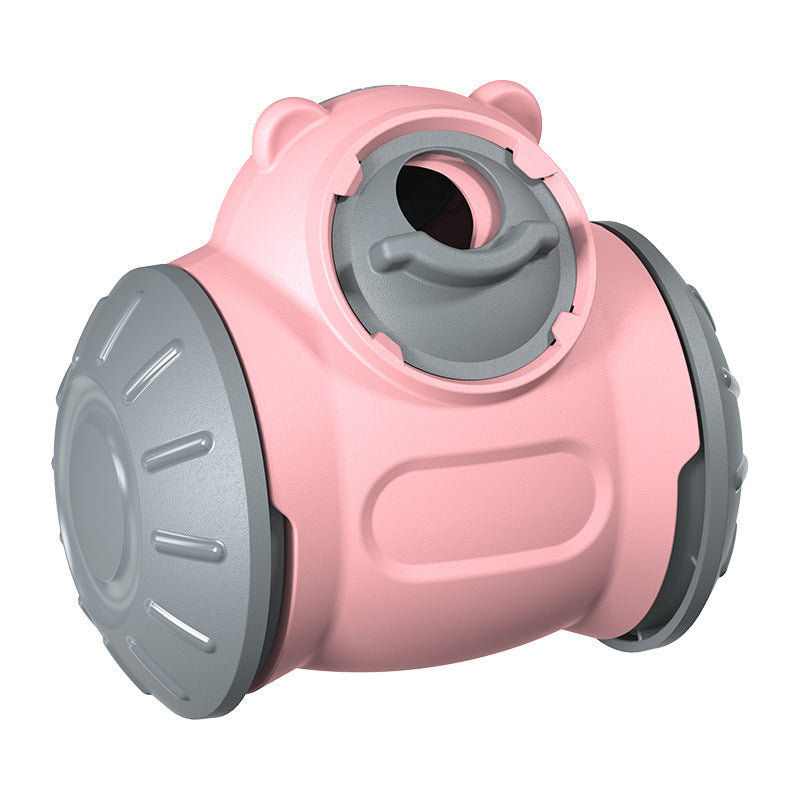 Pink and gray object on a white background