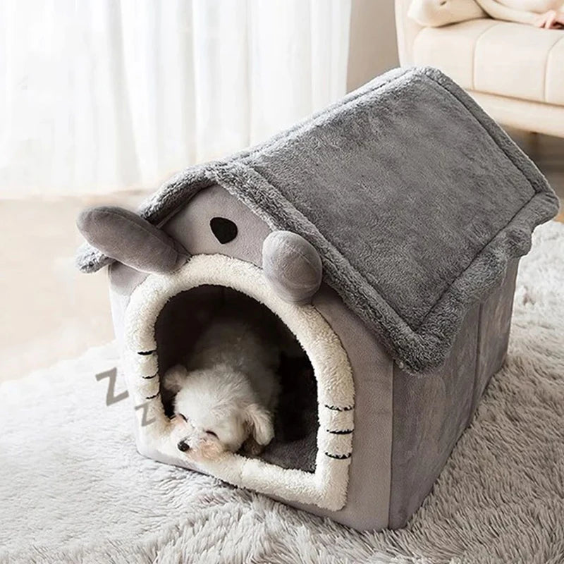 Indoor Warm Dog House Soft Pet Bed Tent House Dog Kennel Cat Bed Removable and Washable Cushion Suitable Four Season Universal