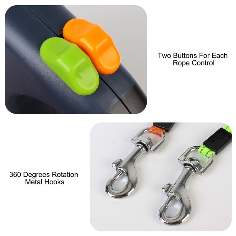 Close-up of a control handle with green and orange buttons and metal hooks on a white background.