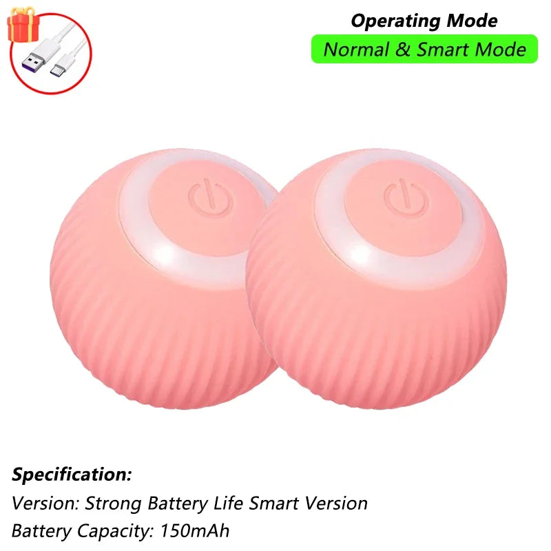 Dog Cat Interactive Ball Toy Automatic Rolling Ball Faux Tail Rechargeable Smart Pet Electric Toy Dog Cat Training Imitate Mouse