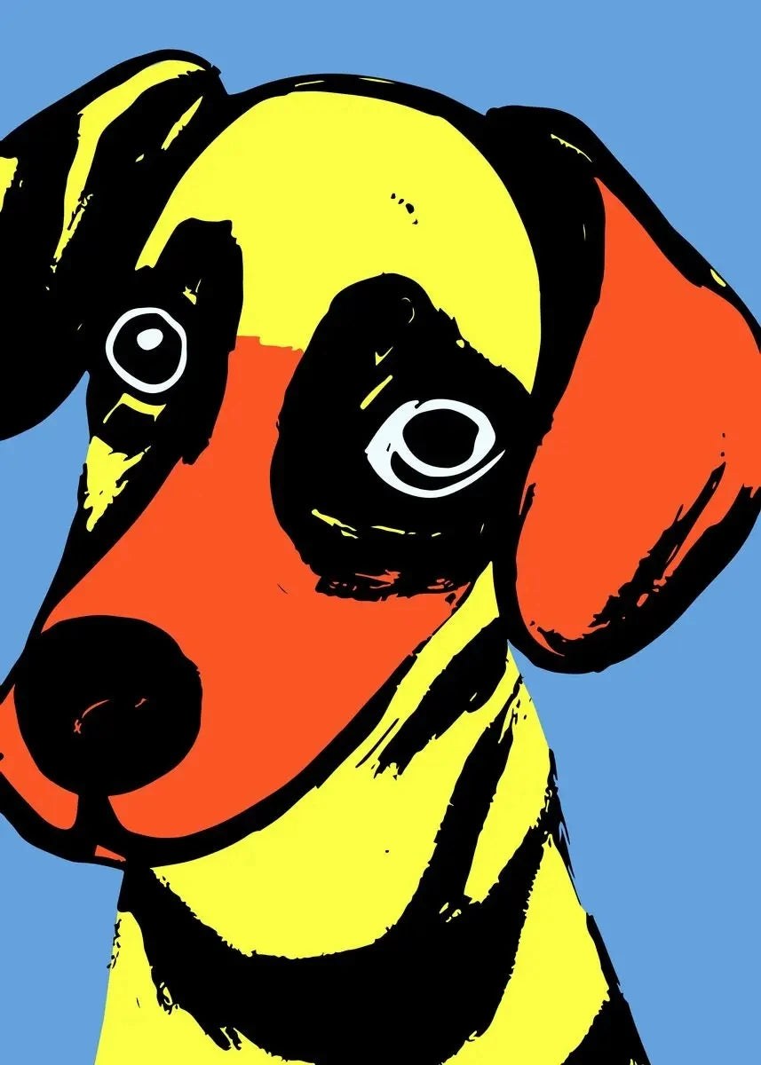 1pc frameless Canvas Painting Colorful Bulldog Sausage Dog Cute Dachshund Portrait Poster Canvas Painting And Print Pop Art Wall