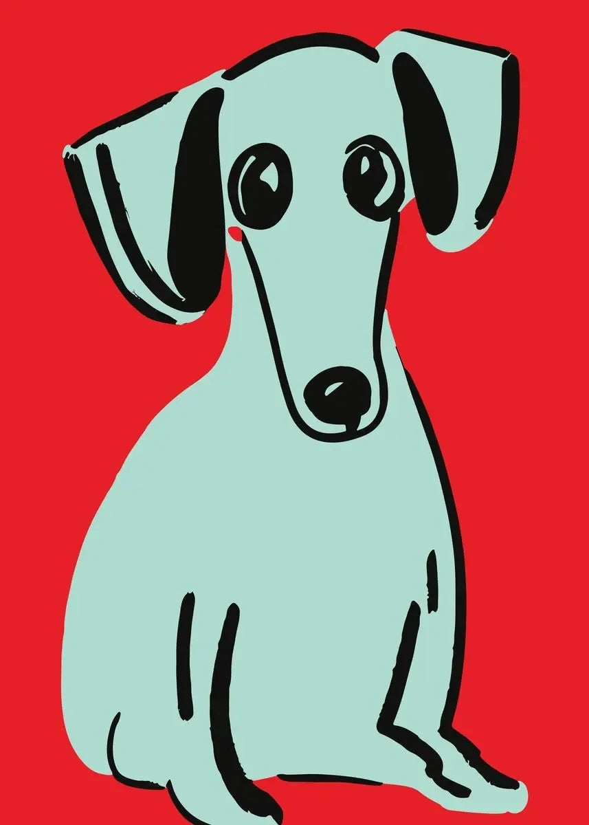 1pc frameless Canvas Painting Colorful Bulldog Sausage Dog Cute Dachshund Portrait Poster Canvas Painting And Print Pop Art Wall
