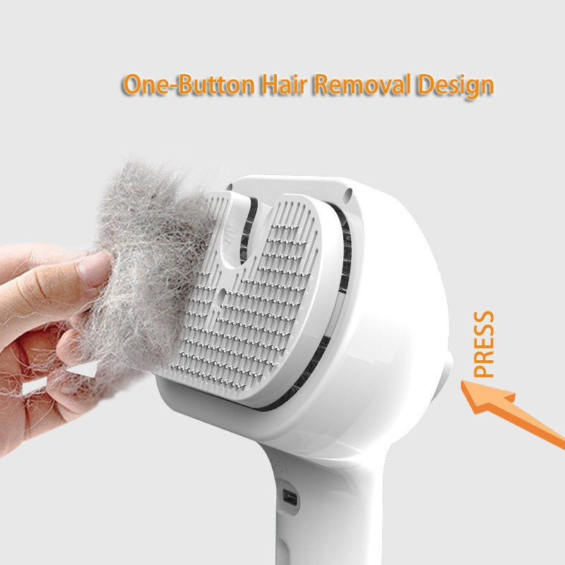 Hair removal device with hair being pulled out, labeled 'One-Button Hair Removal Design'.