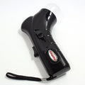 Black pepper spray device with a visible brand logo on a white background