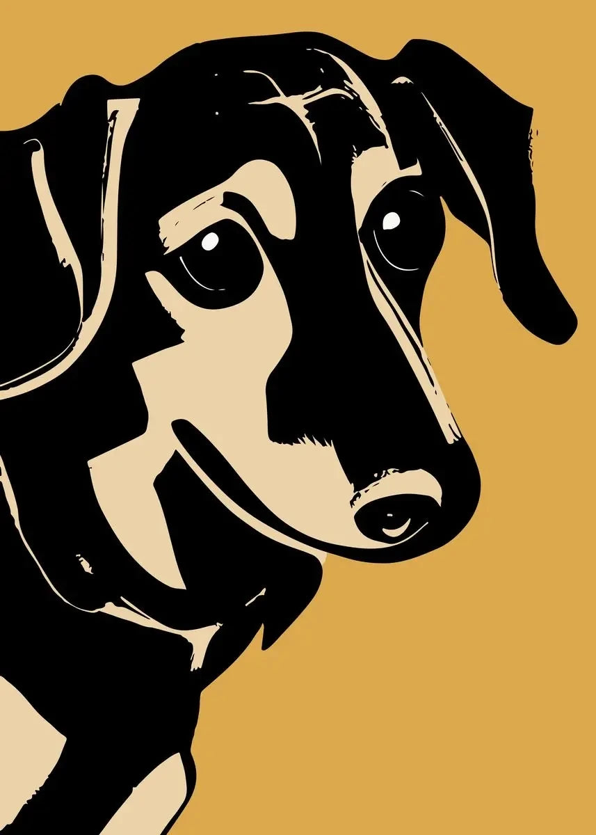 1pc frameless Canvas Painting Colorful Bulldog Sausage Dog Cute Dachshund Portrait Poster Canvas Painting And Print Pop Art Wall