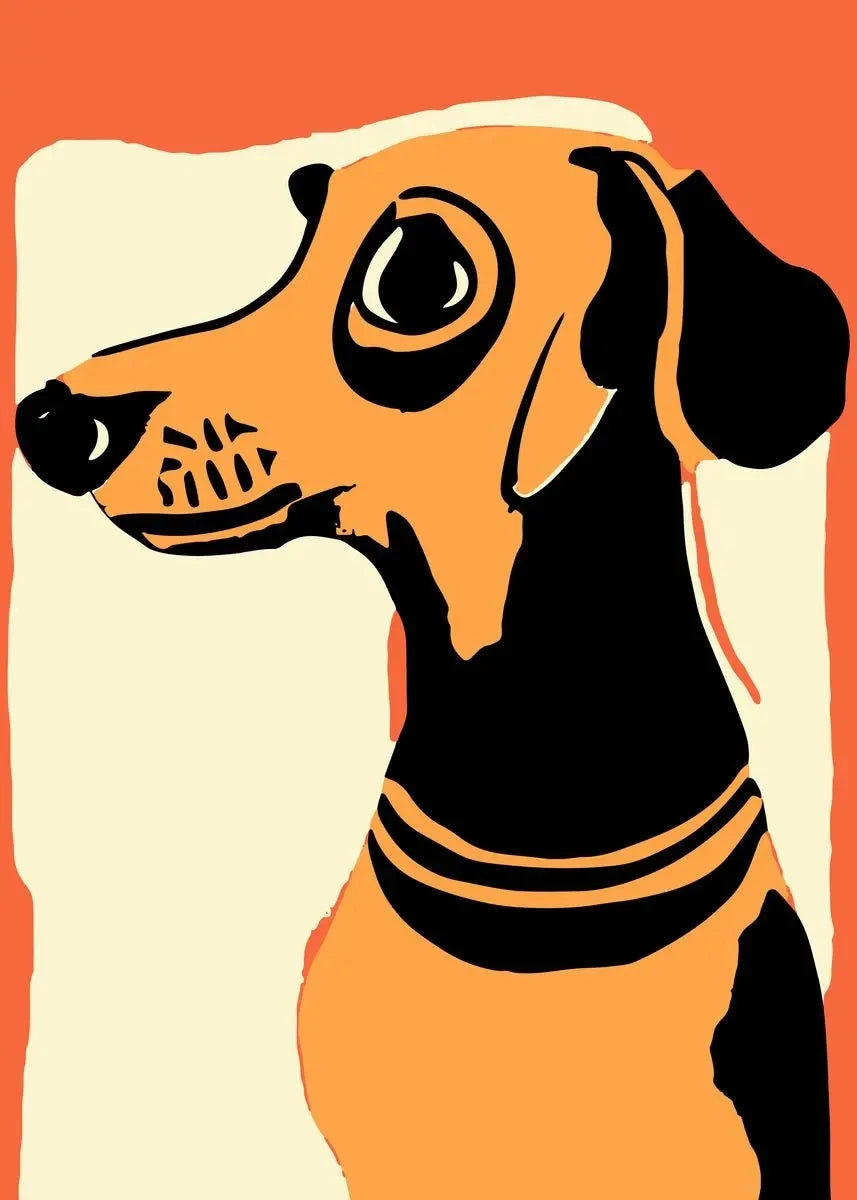 1pc frameless Canvas Painting Colorful Bulldog Sausage Dog Cute Dachshund Portrait Poster Canvas Painting And Print Pop Art Wall