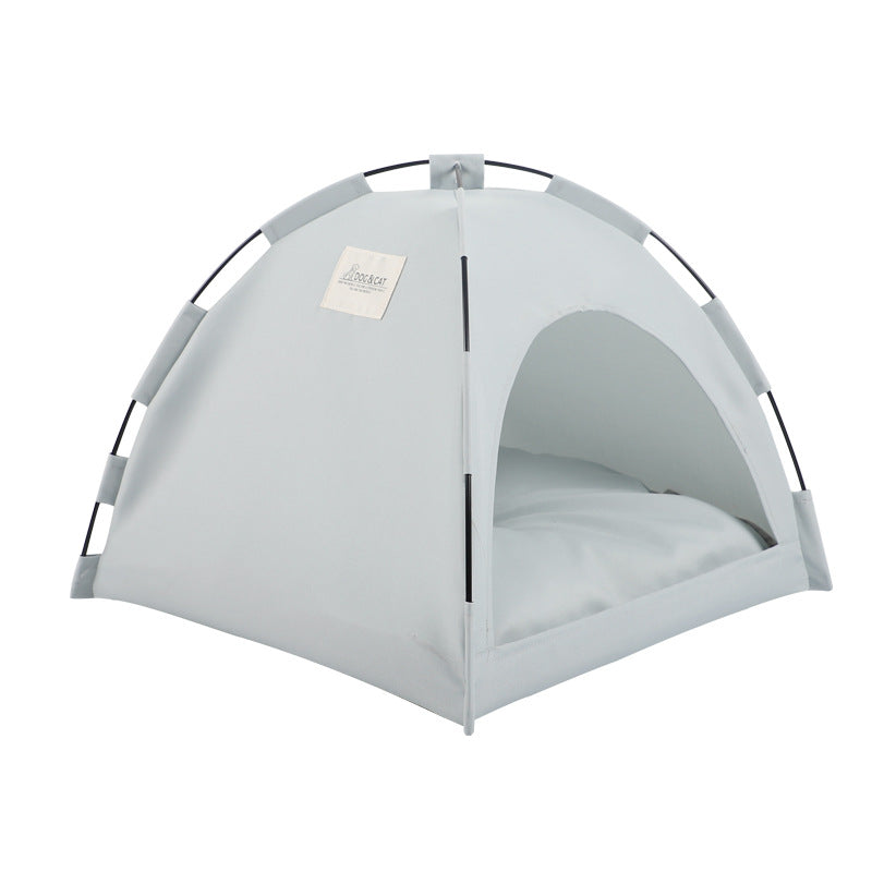 Pet tent with a cushion on a white background