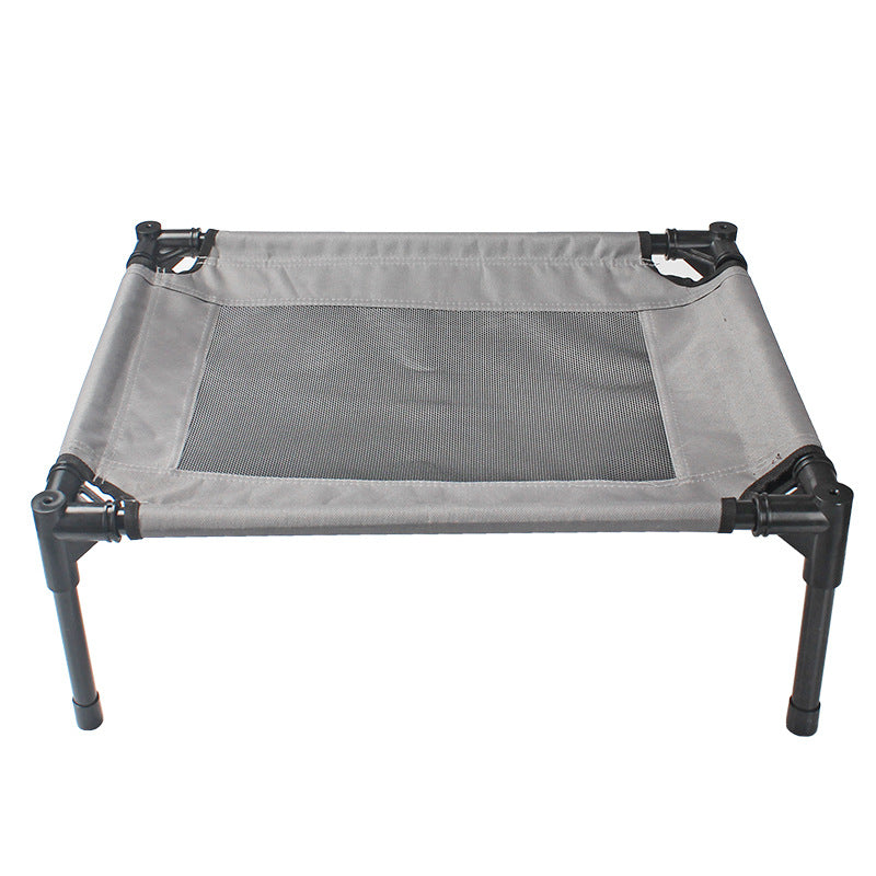 Portable pet bed with mesh design on a white background