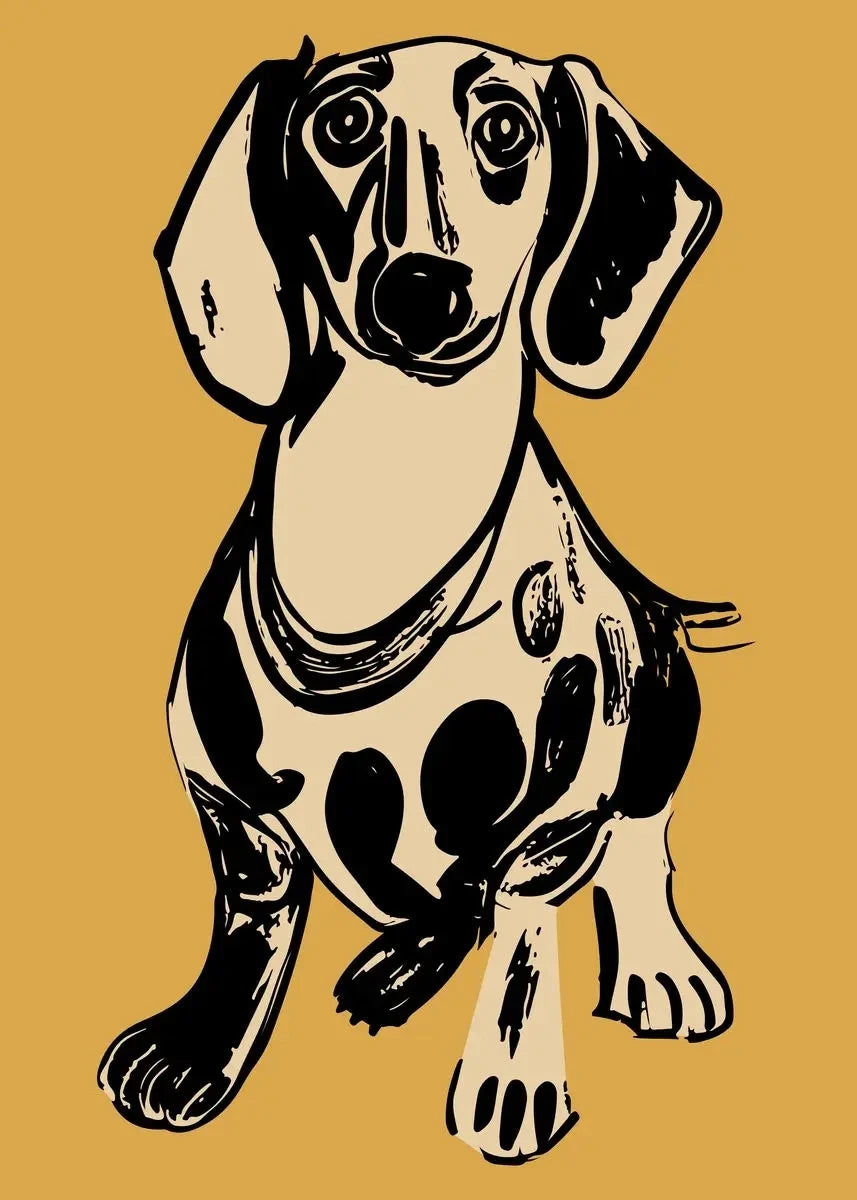 1pc frameless Canvas Painting Colorful Bulldog Sausage Dog Cute Dachshund Portrait Poster Canvas Painting And Print Pop Art Wall