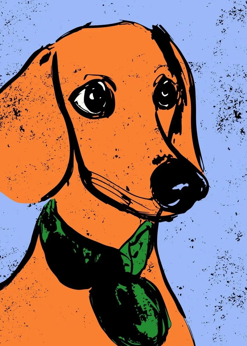 1pc frameless Canvas Painting Colorful Bulldog Sausage Dog Cute Dachshund Portrait Poster Canvas Painting And Print Pop Art Wall