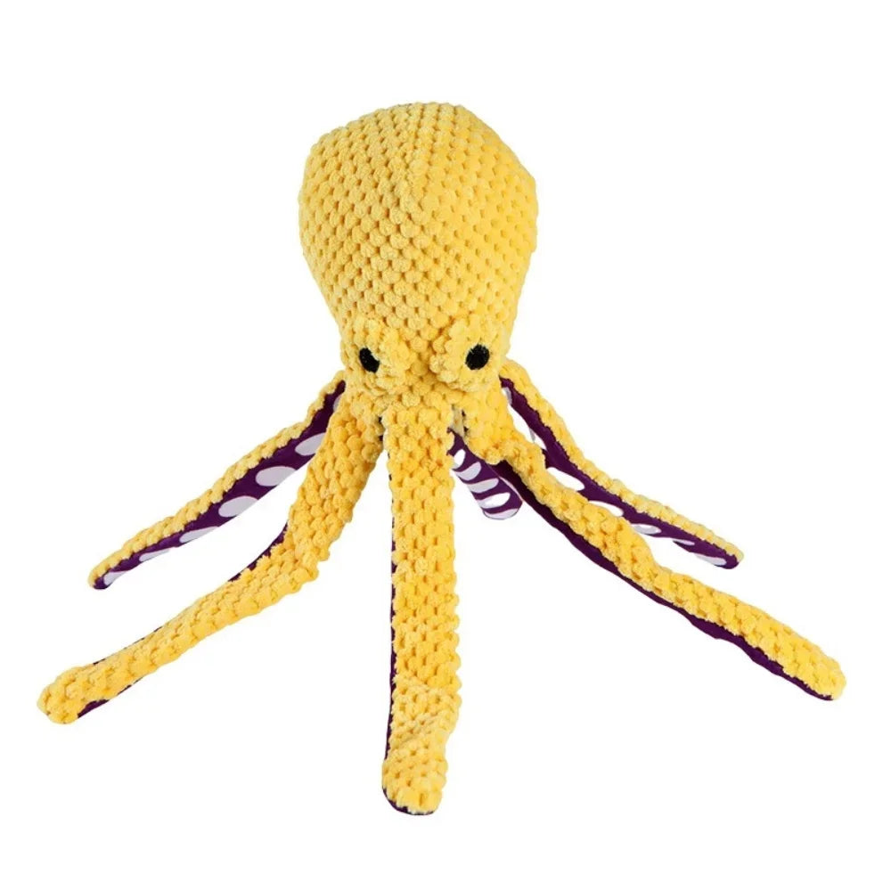 Pet plush octopus toy interactive sound anti-demolition home large and small dog boredom companion dog toy