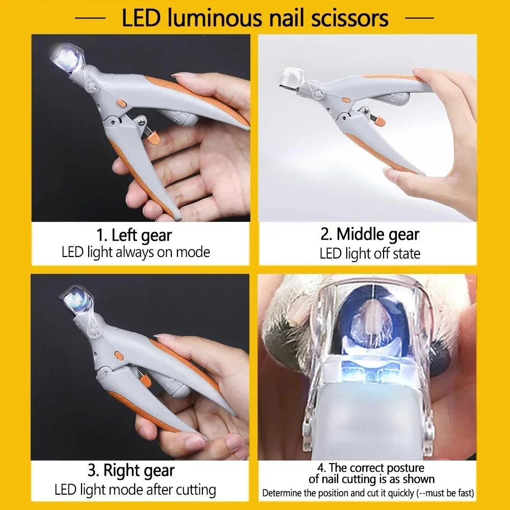 GiftSO PETS IllumiTrim™ Professional LED Pet Nail Clippers | Precision Safety Grooming Tool